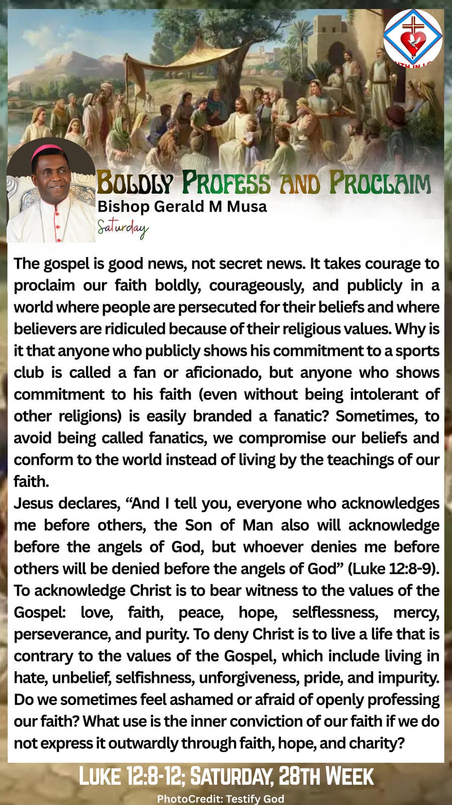BOLDLY PROFESS AND PROCLAIM