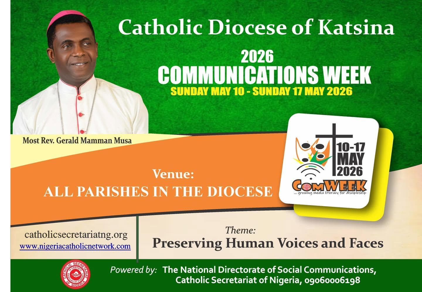 DAY THREE OF COMMUNICATIONS WEEK HELD AT SAINT MARTIN’S DE PORRES CATHOLIC CATHEDRAL, KATSINA