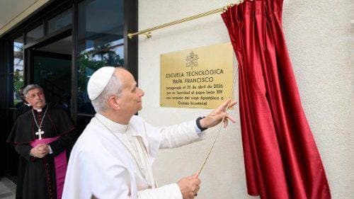 POPE LEO VISITS POPE FRANCIS TECHNOLOGY SCHOOL IN EQUATORIAL GUINEA.