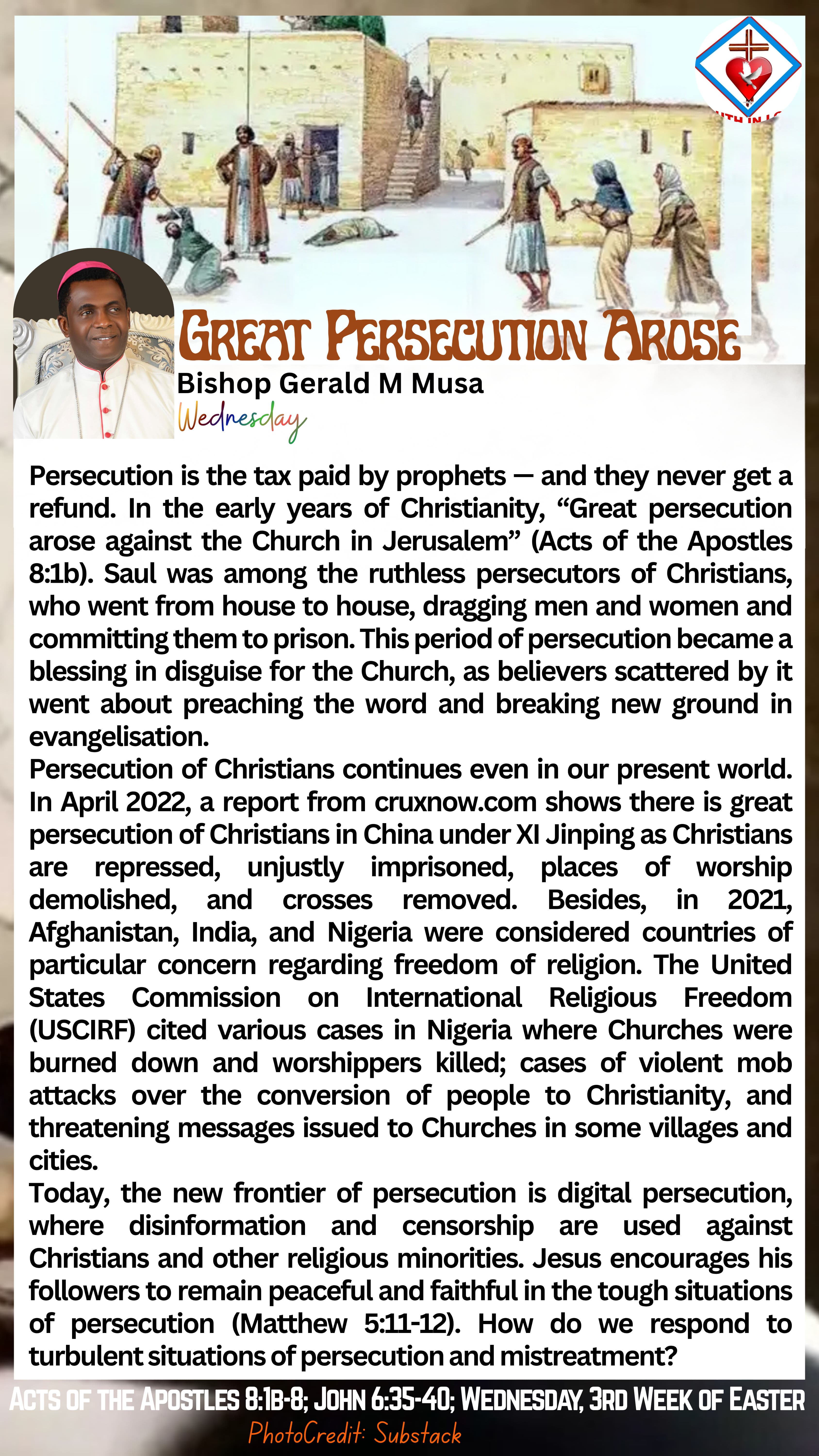 Great persecution arose