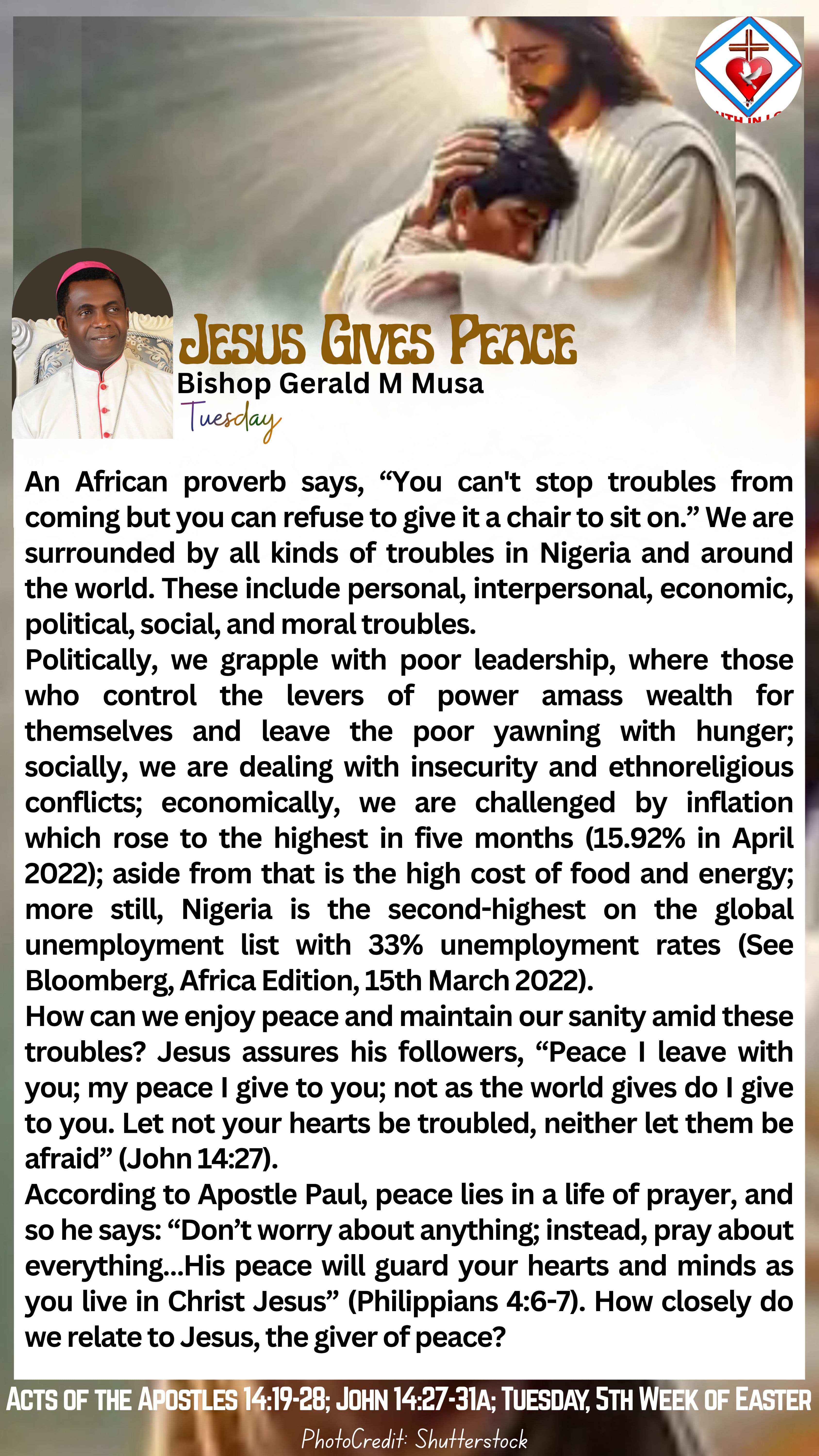 Jesus gives peace