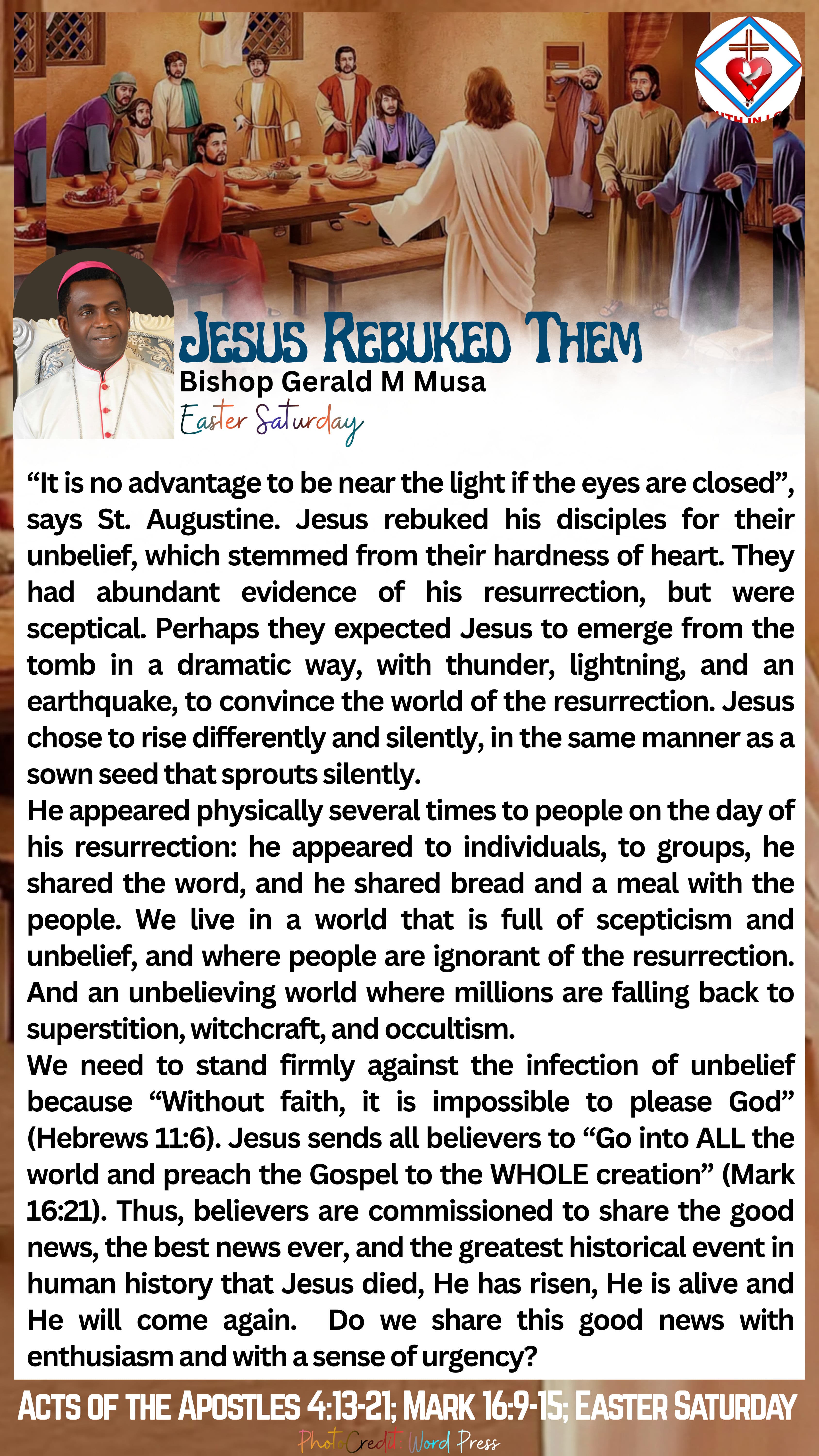 Jesus Rebuked Them